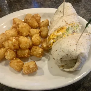 Chicken Wrap w/Tots