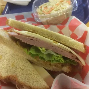 Bologna sandwich with coleslaw, $7.99.