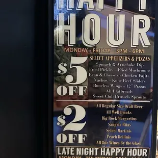 Happy Hour Menu.....wow!