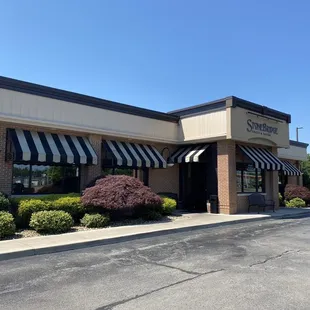 the front of the restaurant