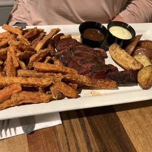 Ostrich Filet with sweet potato fries