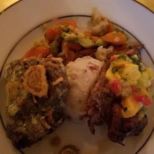 Steak &amp; Chicken was overcooked and dry!