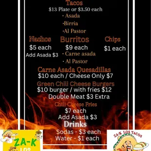 Our cafe menu