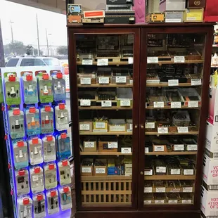 a display of bottles of liquor