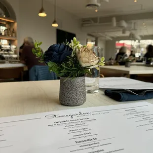 Part of the menu, little overview of the dining area.