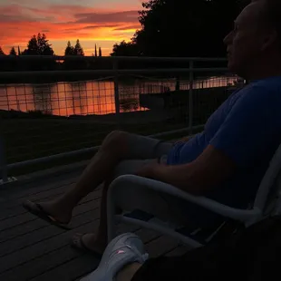 Evening in the patio with a sunset view