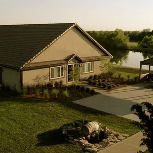 a view of a house from the air