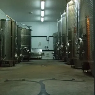 the inside of the winery