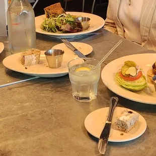 Asparagus Salad, Quiche, Burger. All yummy.