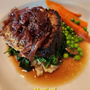 meat and vegetables on a plate