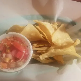 Complimentary chips and salsa