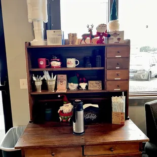 Add on sweetener area/creamer.