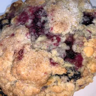 white chocolate mixed berry scone