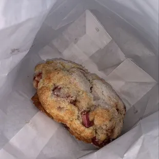 strawberry rhubarb scone