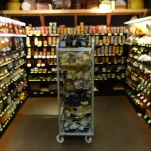 The walk-in Cheese Cellar with just about every type of cheese you could (and couldn't) imagine!