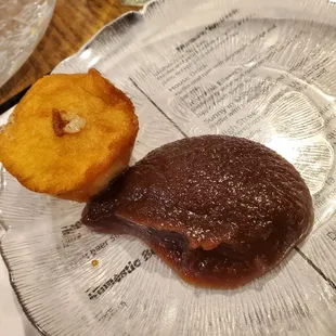 Fried biscuit and apple butter
