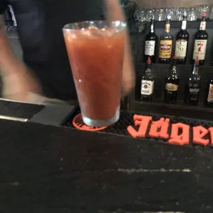 a drink being served