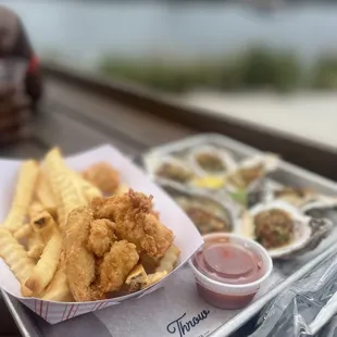 a tray of food