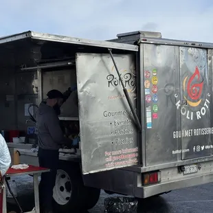 Roli Roti Rotisserie chicken! Pork ribs too, Roasted potatoes