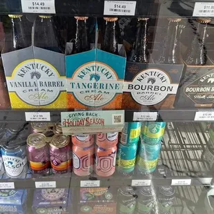 a display of bottles of wine and spirits