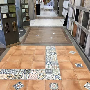 Showroom floor with different designs and options