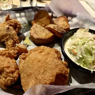 Tuesday night fried chicken special for eight dollars. It also came with a huge chicken breast not pictured.