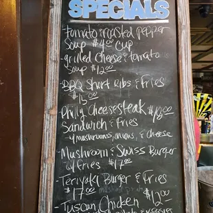 Menu specials on 5/16/23