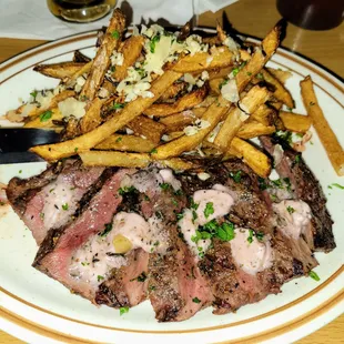 Entree of the month - Steak Frites.  Garlic-y and delicious.