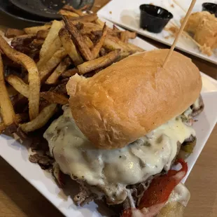 Philly Cheesesteak with fries.