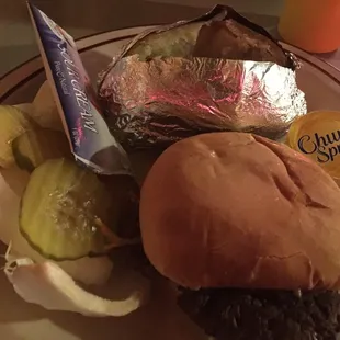 1/4 Burger with Baker potato