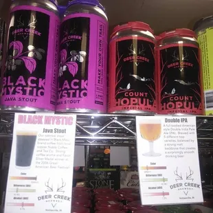 a variety of cans of liquor