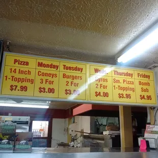 menu and prices