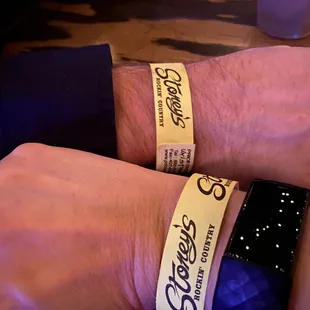  couple of wristbands