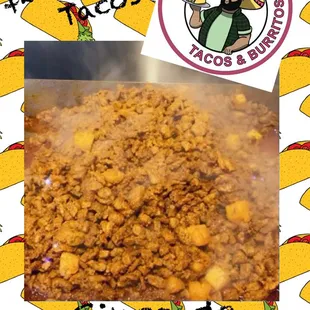 a picture of a pile of taco meat