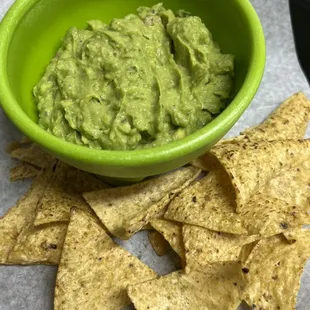 Our delicious guacamole and chips!