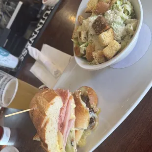 Cuban and a side Caesar Salad