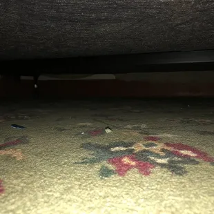 Corners of candy wrappers, crumbs, and dust