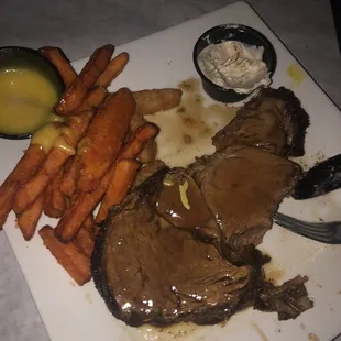 Prime Beef large cut cooked well