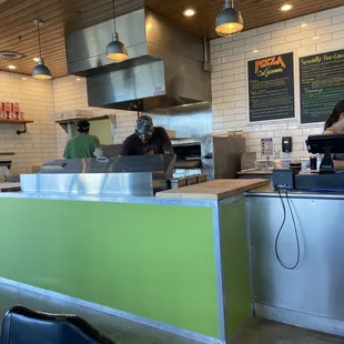 Pizzas made right in front of you.