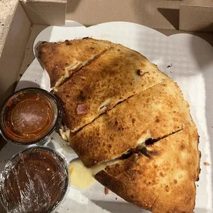 Large Calzone with bacon and pepperoni