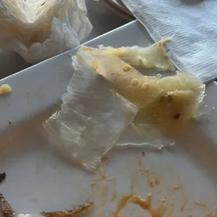 Cheese wrapper in food
