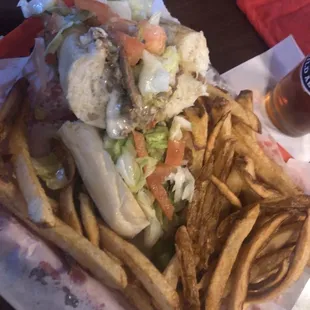 Philly cheesesteak with fries