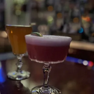 Clover Club and Hot Toddy. Beautiful decor