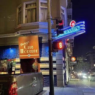 Exterior of Stookey&apos;s Club Moderne in San Francisco.