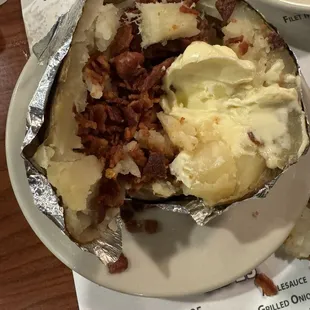 Hot soft baked potato