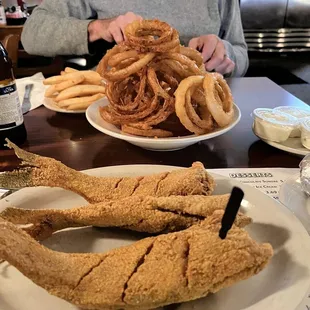Catfish and large order onion rings