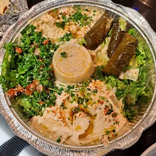 Veggie plate (missing the pita and falafel)