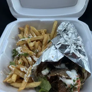 Traditional Gyro Combo w/ Greek Fries
