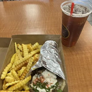 #1 -Gyro Plate Combo with fries.  The food tastes as good as it looks and looks as good as it tastes!