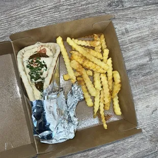 hummus and falafel wrap